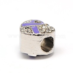 Platinum Plated Alloy Rhinestone European Beads&nbsp;MPDL-A023-B