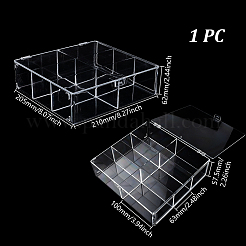 6 Grids Transparent Plastic Cable Organizer Box&nbsp;AJEW-WH0270-648C