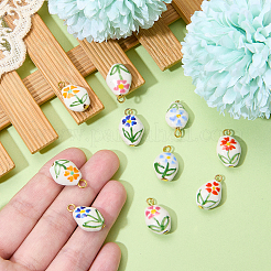 10Pcs 5 Colors Handmade Porcelain Pendants&nbsp;HJEW-SW00419