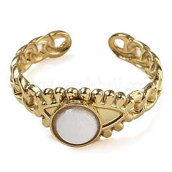 Natural White Jade Finger Rings&nbsp;RJEW-U027-01G-09