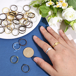 40Pcs 4 Colors Brass Pad Ring Bases&nbsp;KK-ME0003-97