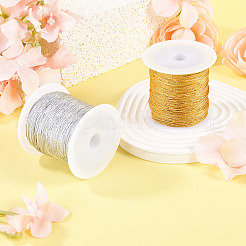 2 Rolls 2 Colors 9-Ply Round PET Metallic Thread&nbsp;MCOR-TA0001-03C