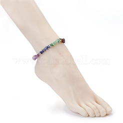 Chakra Chips Natural Gemstone Beaded Anklets&nbsp;AJEW-AN00390