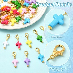 40Pcs 8 Colors Acrylic Pendant Decorations&nbsp;HJEW-YW00529