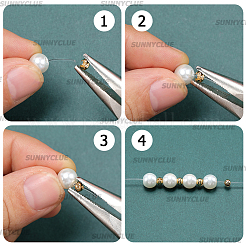 120Pcs Brass Crimp Beads Covers&nbsp;KK-SC0007-35