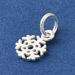 925 Sterling Silver Snowflake Charms with Jump Rings&nbsp;FIND-U013-01S
