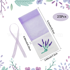 25Pcs Printed Cotton Organza Dried Flower Storage Drawstring Bags with Ribbon&nbsp;ABAG-SP0001-56B