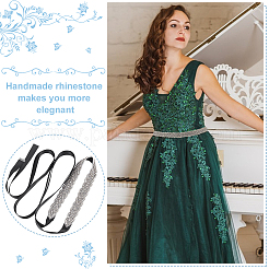 Rhinestone Flower Bridal Belt for Wedding Dress&nbsp;AJEW-WH0515-23A