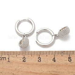 Brass Cubic Zirconia Hoop Earrings&nbsp;EJEW-Q015-01P-D
