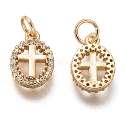 Brass Micro Pave Clear Cubic Zirconia Charms&nbsp;LS-ZIRC-C020-62G