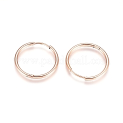 304 Stainless Steel Huggie Hoop Earrings&nbsp;EJEW-G272-02-20mm-RG
