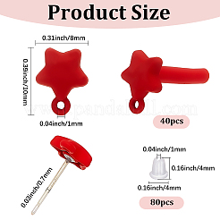 40Pcs Star Alloy Stud Earring Findings&nbsp;FIND-SP0005-60B-01