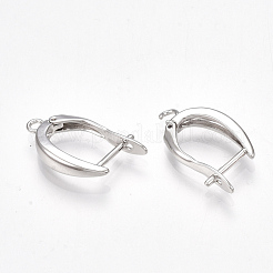 Brass Hoop Earring Findings with Latch Back Closure&nbsp;KK-S350-072P