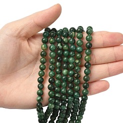 Natural West African Jade Round Beads Strands&nbsp;X-G-P075-03-6mm
