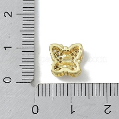Rack Plating Brass Micro Pave Clear Cubic Zirconia Beads&nbsp;KK-A220-02G