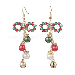 Christmas Theme Glass Beaded Dangle Earrings&nbsp;EJEW-TA00681