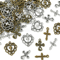 60Pcs 6 Styles Tibetan Style Alloy Pendants&nbsp;TIBEP-FS0001-24