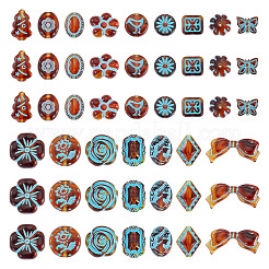 160Pcs 16 Styles Painted Transparent Acrylic Beads&nbsp;OACR-TA0004-50