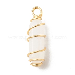 Natural White Jade Double Terminal Pointed Pendants&nbsp;PALLOY-JF01685-05