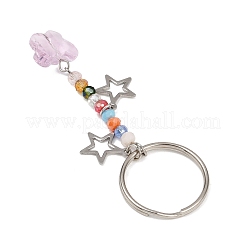 4Pcs Butterfly Glass Pendant Keychain&nbsp;KEYC-JKC01205