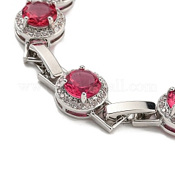 Flat Round Glass Link Chain Bracelets&nbsp;BJEW-H604-02P-06