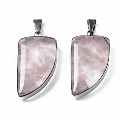 Natural Rose Quartz Pendants&nbsp;G-T128-05D