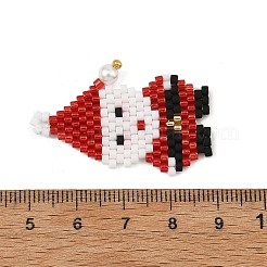 Christmas Glass Seed Beaded Pendants&nbsp;PALLOY-MZ01423