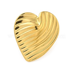 Ion Plating(IP) 304 Stainless Steel Heart Open Cuff Ring for Women&nbsp;RJEW-C083-02G