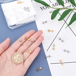 2 Colors PVD Vacuum Plating 304 Stainless Steel Stud Earrings&nbsp;EJEW-UN0001-44