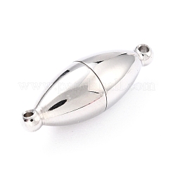 Tarnish Resistant 304 Stainless Steel Magnetic Clasps with Loops&nbsp;STAS-M290-06A-P