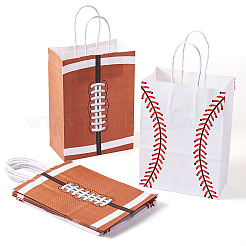 8Pcs 2 Styles Baseball Print Paper Gift Tote Bags&nbsp;ABAG-TA0001-55