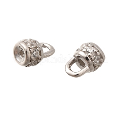 925 Sterling Silver Micro Pave Clear Cubic Zirconia Cord Ends&nbsp;STER-B006-01P