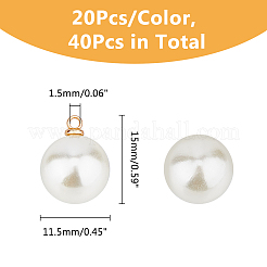 40Pcs 2 Colors Pearl Buttons Round Pearl Bridal Buttons&nbsp;FIND-DC0005-69