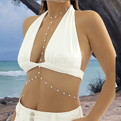 Alloy & Plastic Imitation Round Pearl Body Chains&nbsp;WG6B188-02
