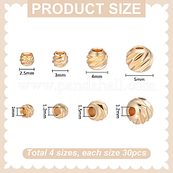 120Pcs 4 Styles Brass Beads&nbsp;KK-PH0015-29