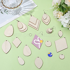 2 Sets Unfinished Wooden Blank Dangle Earring Making Kits&nbsp;DIY-SP0004-46