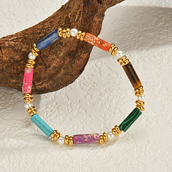 Bohemian Style Colorful Mixed Stone Beaded Stretch Bracelets for Women&nbsp;AC6424