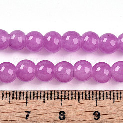 Baking Paint Imitation Jade Glass Round Bead Strands&nbsp;DGLA-Q021-6mm-23