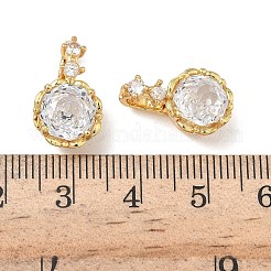 Brass Micro Pave Cubic Zirconia Fold Over Clasps&nbsp;KK-H526-14G-08