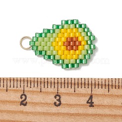 Fruit Theme Glass Seed Beaded Pendants&nbsp;PALLOY-MZ01357-04