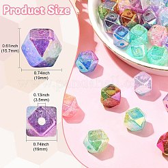 50Pcs Transparent Crackle Acrylic Beads&nbsp;OACR-CJ0001-97