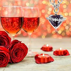 Red Heart Zirconia Necklace Adjustable Chain Gemstone Pendant Necklace Fashion Solitaire Love Eternity Crystals Choker Charms Jewelry Gift for Women Mother's Day birthday Christmas&nbsp;JN1098A