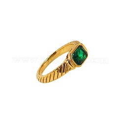 304 Stainless Steel Pave Cubic Zirconia Finger Rings for Women&nbsp;FS-WGAA4E7-08
