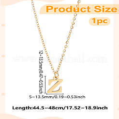 304 Stainless Steel Letter Pendant Necklaces&nbsp;NJEW-LP0001-53Z-G