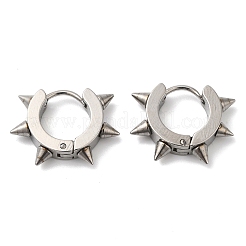 Tarnish Resistant 201 Stainless Steel Spike Hoop Earrings with 304 Stainless Steel Pins&nbsp;EJEW-A098-04P