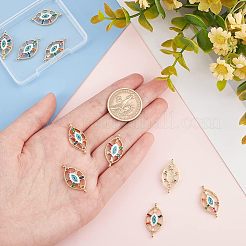 10Pcs Brass Colorful Cubic Zirconia Connector Charms&nbsp;FIND-HY0001-23