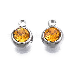 201 Stainless Steel Rhinestone Charms&nbsp;STAS-S068-18