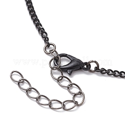 Alloy Enamel Black & White Pendant Necklaces&nbsp;NJEW-JN05121-01