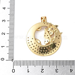 Brass Micro Pave Cubic Zirconia Pendants&nbsp;KK-A252-20G