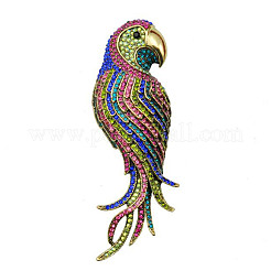 Parrot Alloy Rhinestone Brooches&nbsp;JEWB-Q006-03A